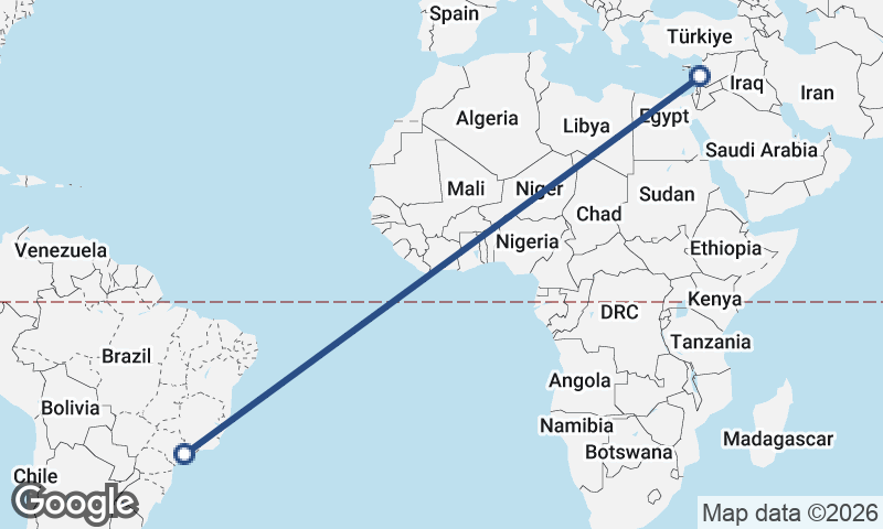 São Paulo to Beirut