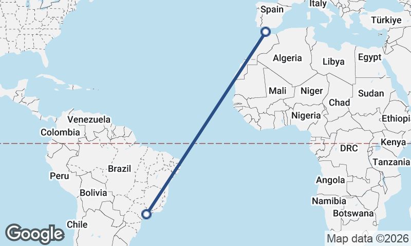 São Paulo to Tangier