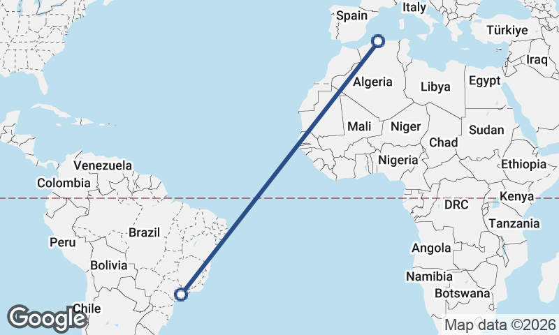 São Paulo to Algiers