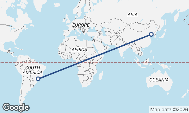 São Paulo to Dalian