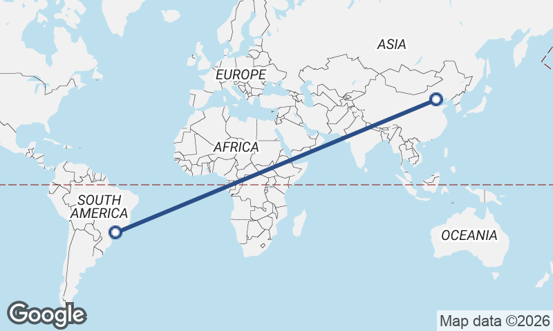 São Paulo to Beijing