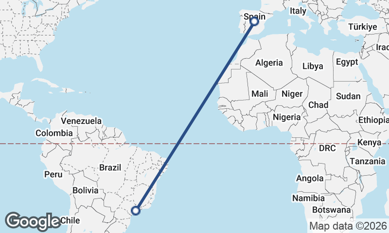 São Paulo to Madrid