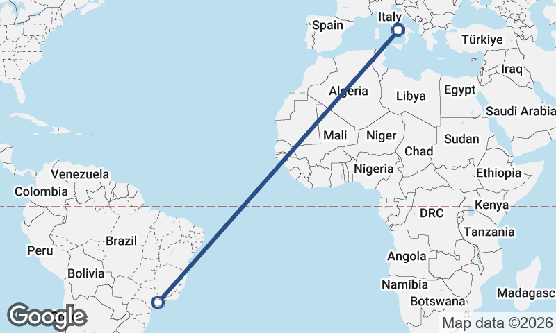 São Paulo to Naples