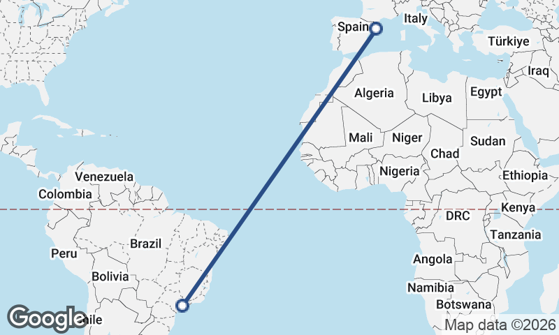 São Paulo to Barcelona