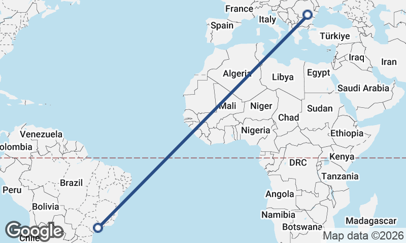 São Paulo to Bucharest