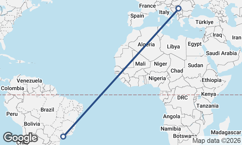 São Paulo to Belgrade