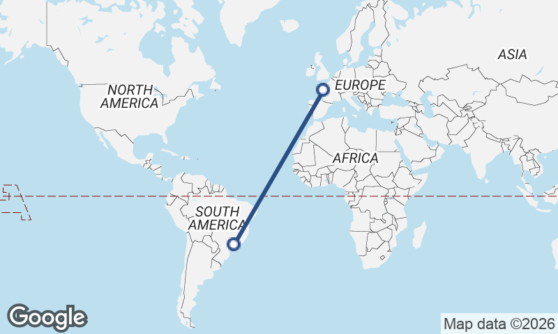 São Paulo to Nantes