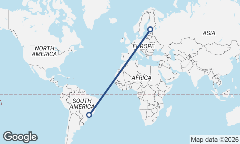 São Paulo to Helsinki