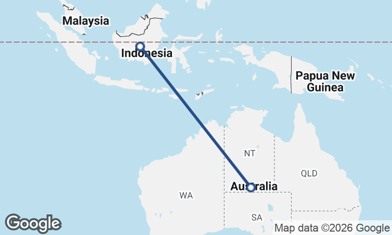 Australia to Indonesia