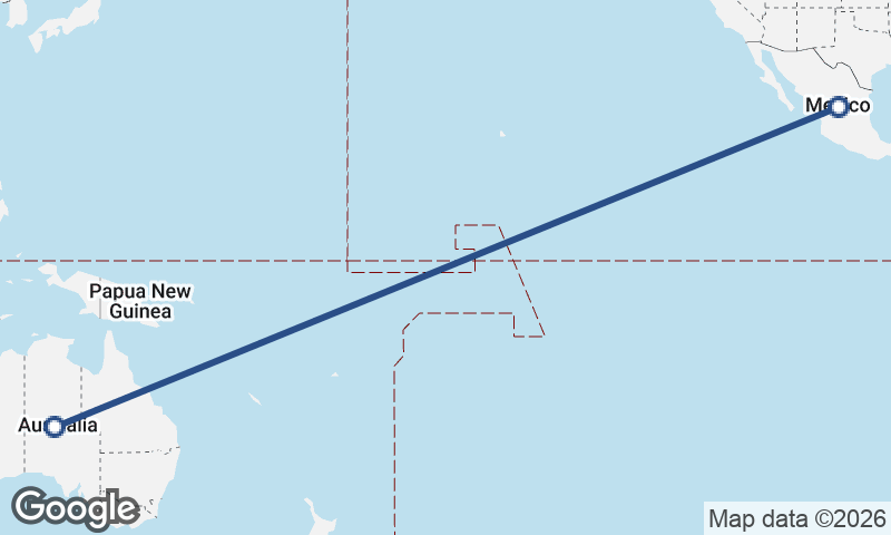 Australia to Mexico