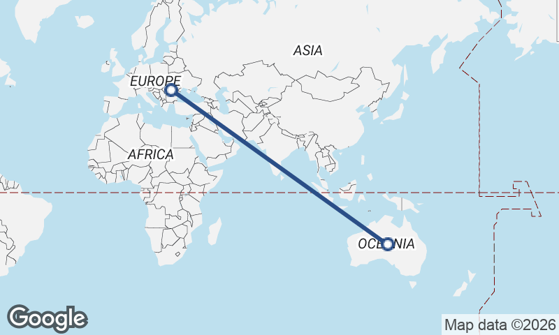 Australia to Romania