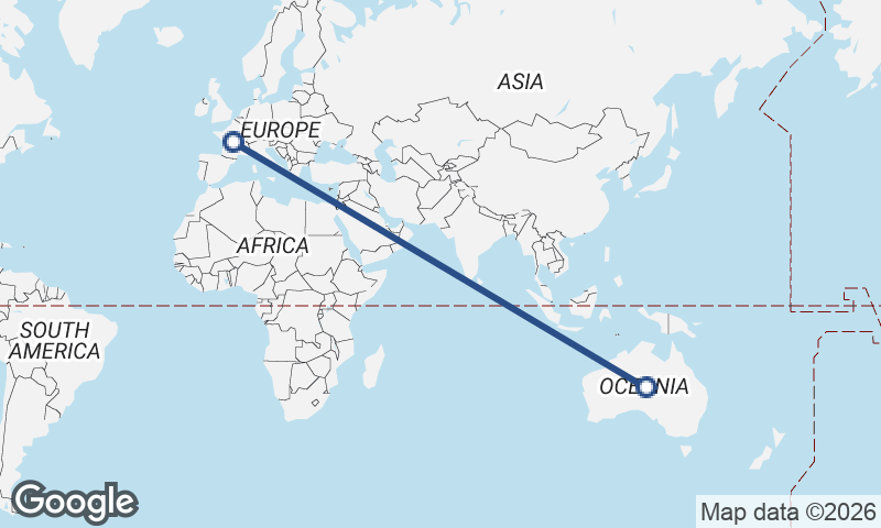 Australia to France