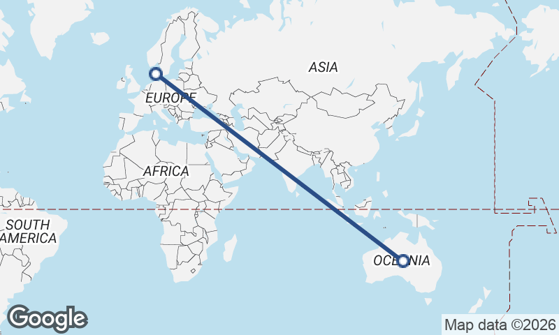 Australia to Denmark