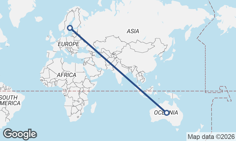 Australia to Sweden