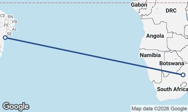 Johannesburg to Salvador