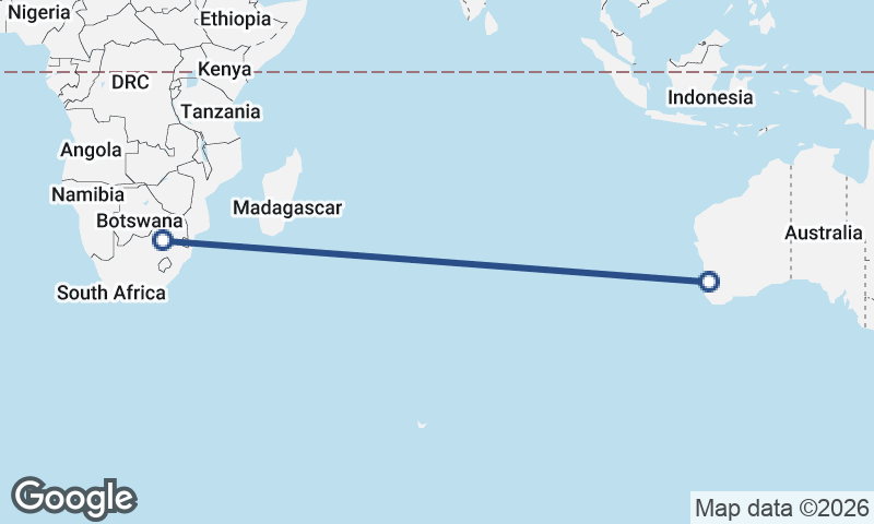 Johannesburg to Perth