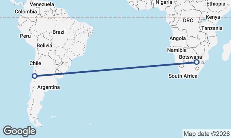 Johannesburg to Santiago