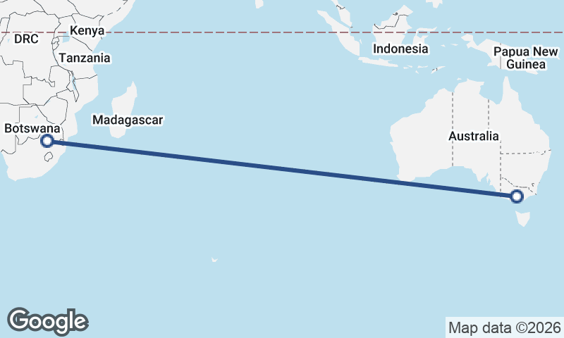 Johannesburg to Melbourne