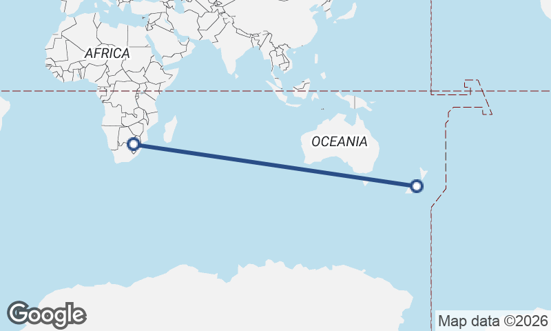 Johannesburg to Christchurch