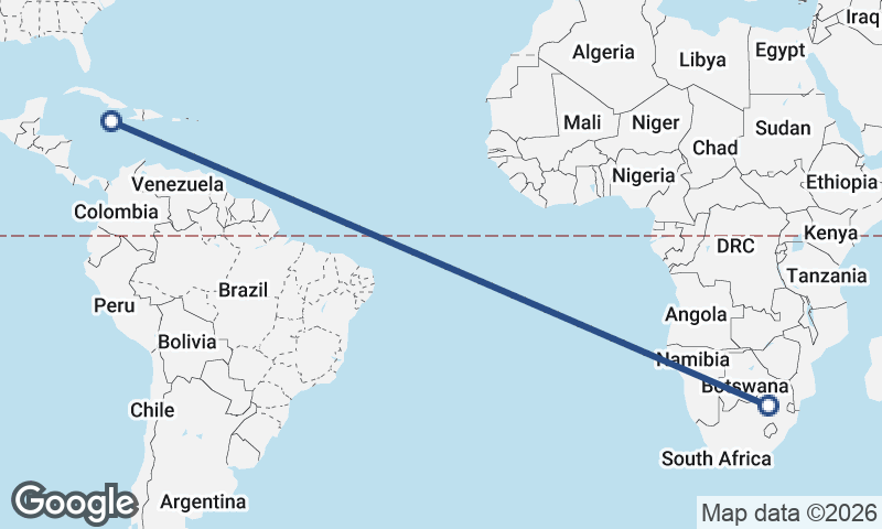 Johannesburg to Kingston