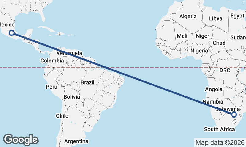 Johannesburg to Mexico City