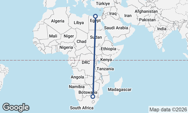 Johannesburg to Alexandria