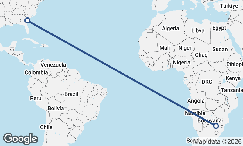 Johannesburg to Savannah