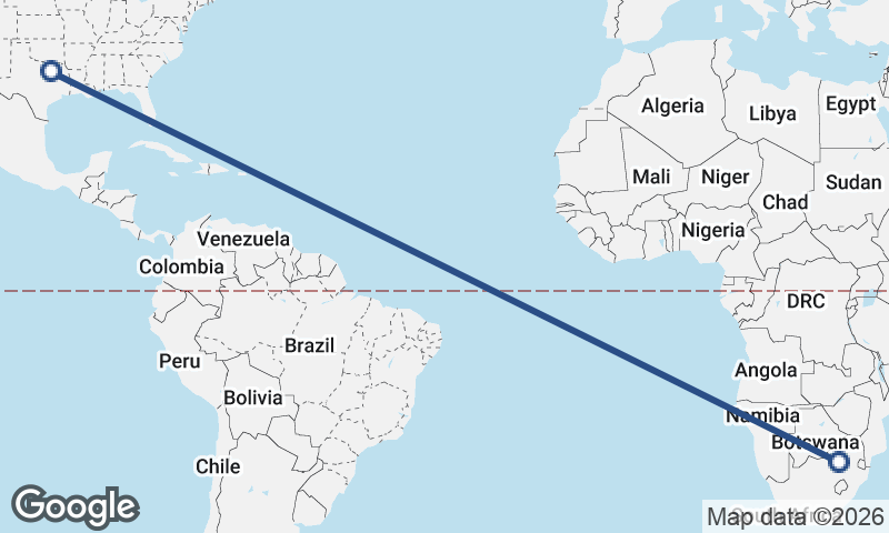 Johannesburg to Dallas