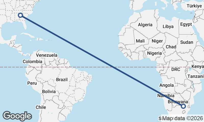 Johannesburg to Atlanta