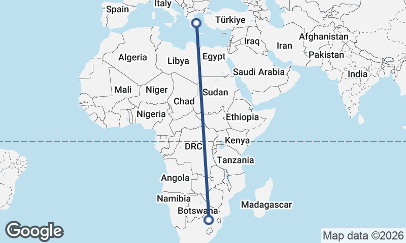 Johannesburg to Athens