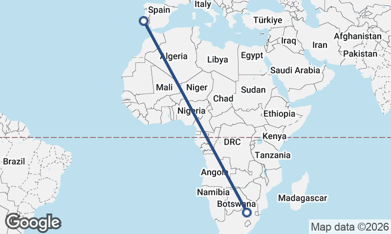 Johannesburg to Lisbon