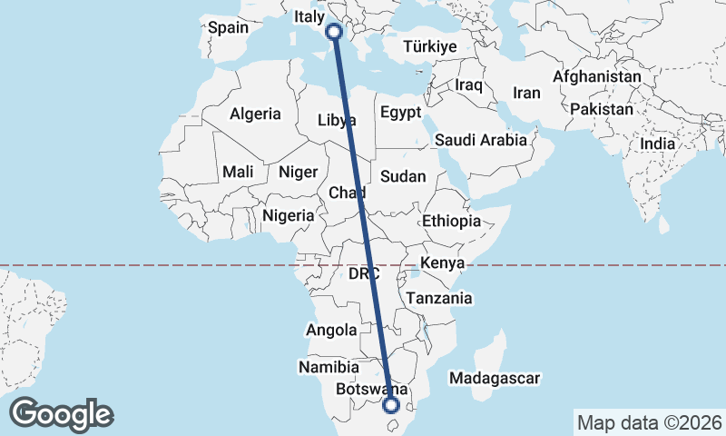 Johannesburg to Bari