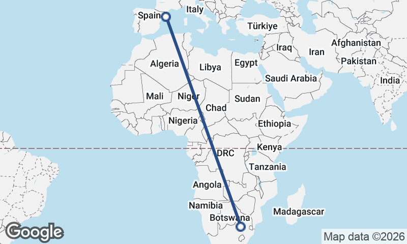 Johannesburg to Barcelona