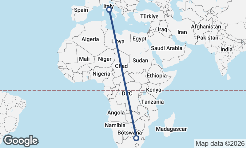 Johannesburg to Rome