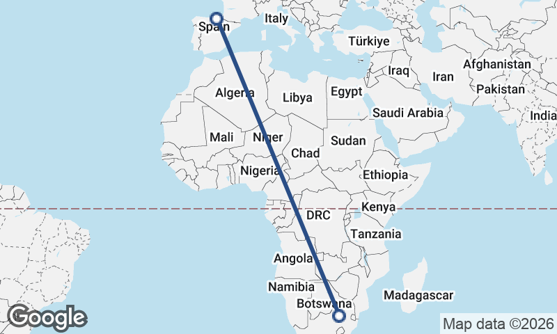 Johannesburg to Bilbao