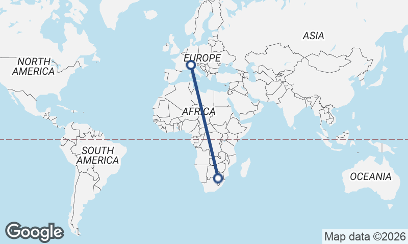 Johannesburg to Milan