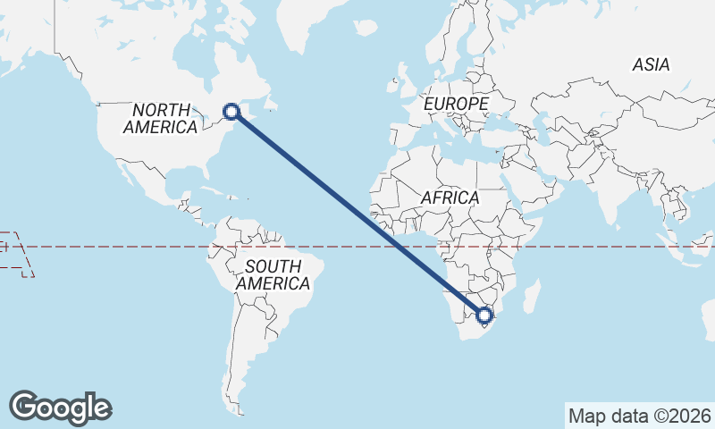 Johannesburg to Québec