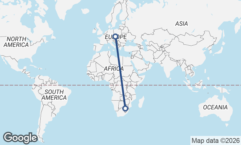 Johannesburg to Brno