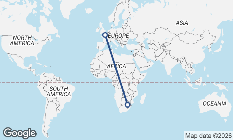 Johannesburg to Rouen