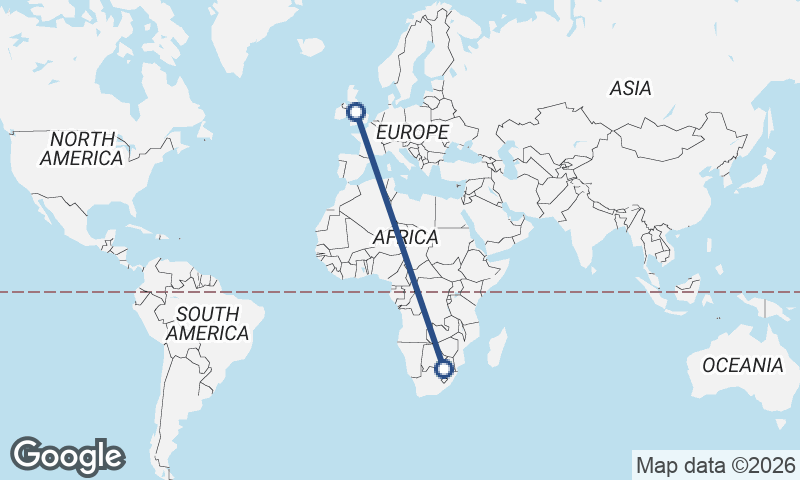 Johannesburg to Liverpool