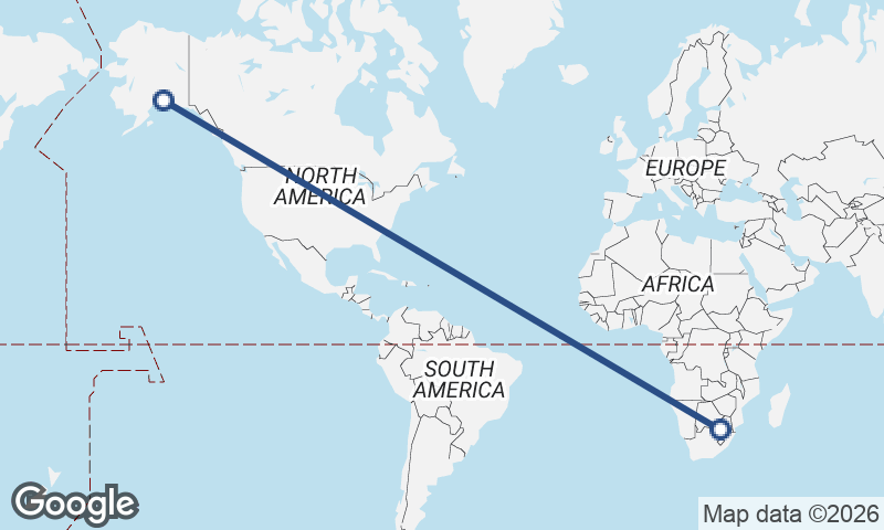 Johannesburg to Anchorage