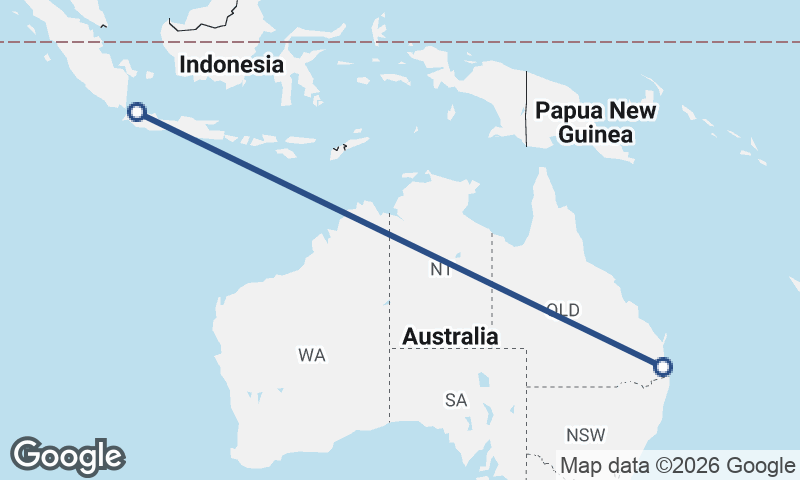 Brisbane to Jakarta