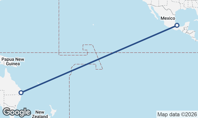 Brisbane to Veracruz