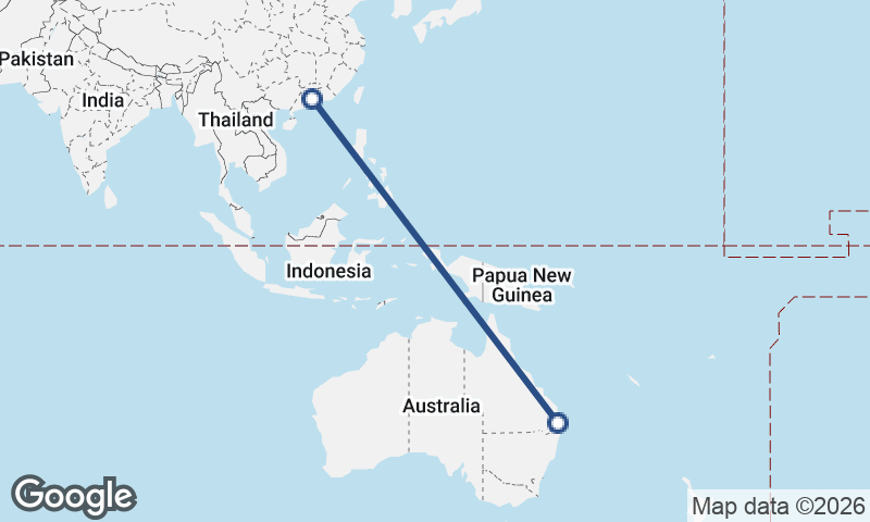 Brisbane to Guangzhou