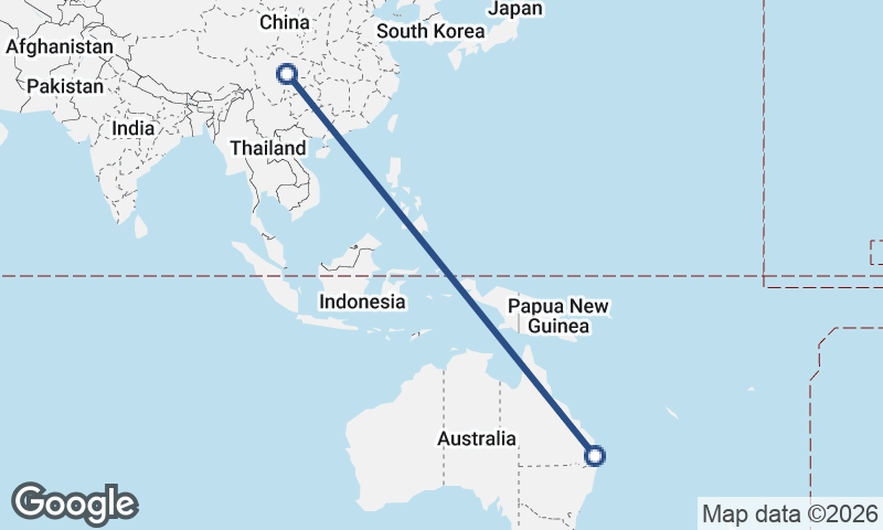 Brisbane to Chengdu