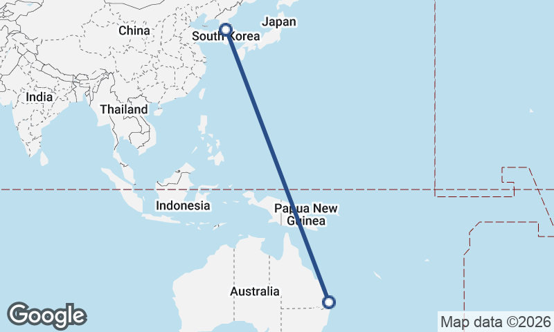 Brisbane to Seoul