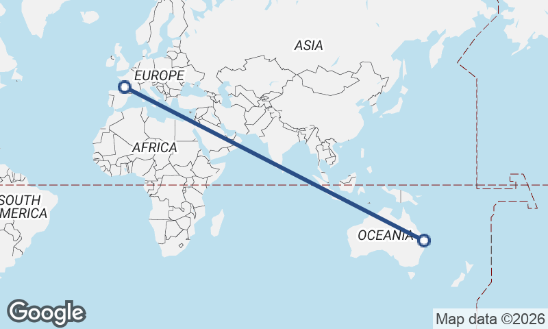 Brisbane to Bordeaux