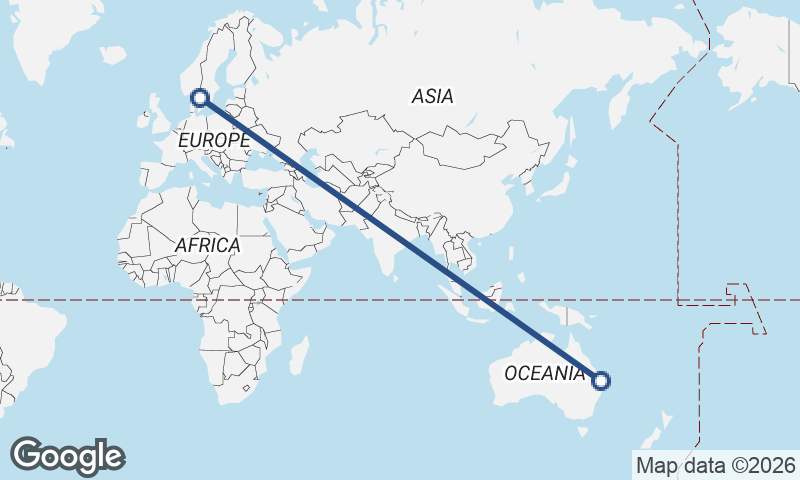 Brisbane to Göteborg