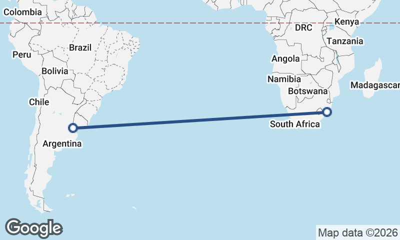 Durban to Buenos Aires