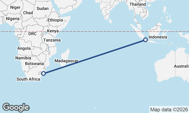 Durban to Jakarta